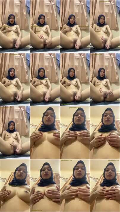 kompilasi hijab biru cakep 18yo suka colmek bugil