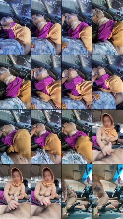 hijab kuning di mobil 1