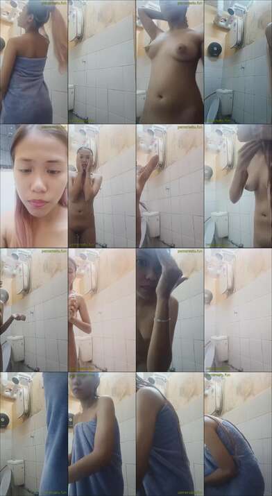 kurus tocil mahasiswi mandi