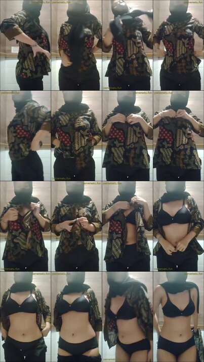 jilbab batik pulang kantor bikin konten