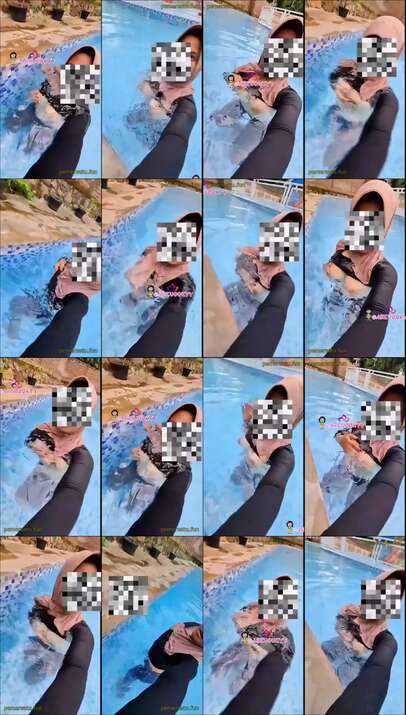 hijab pamer tetek di kolam renang