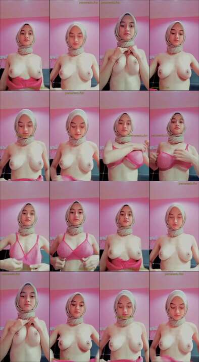 hijab cakep mainin tetek