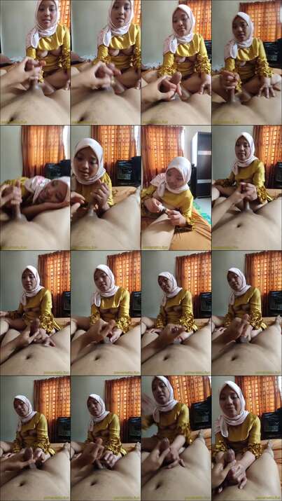 ajarin jilbab kocok kontol