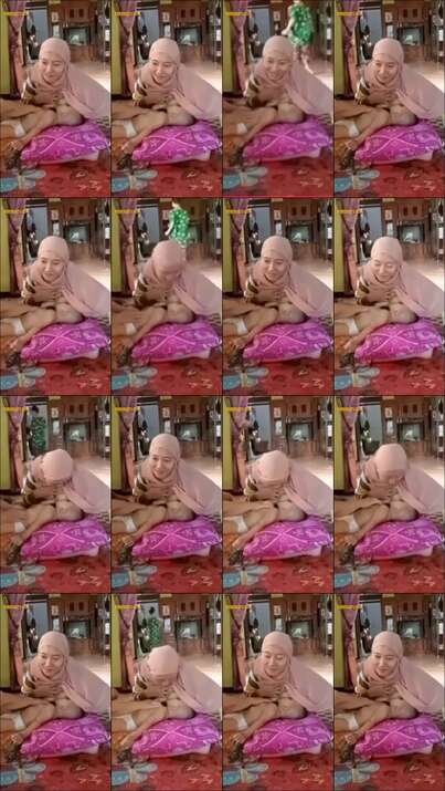 mama muda cantik jilbab menyusui anak