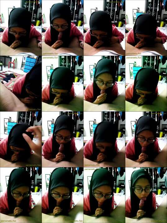 jilbab kacamata baju merah imut abg 18yo sepong (1)