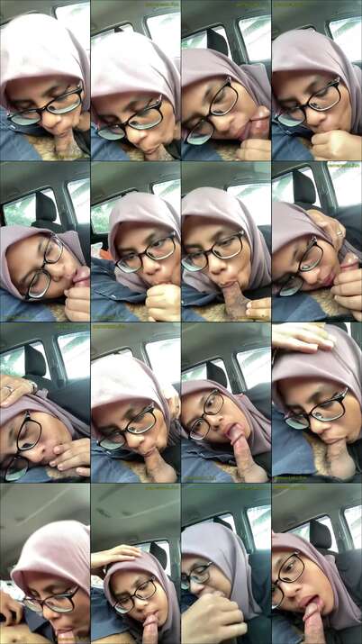 hijab cantik spong dimobil