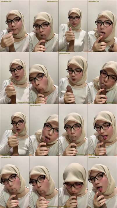 12 Pulang Kerja Disuruh Nyepongin Boss, Hijab Girl Sucking her Bosss Dick