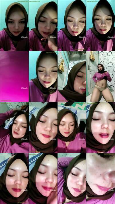 kajol hijab baju pink live colmek (7)