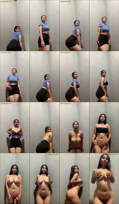 cantik baju biru 18yo goyang sampai telanjang bulat