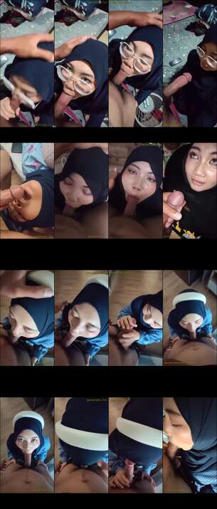 kompilasi hijab tini kacamata suka kontol