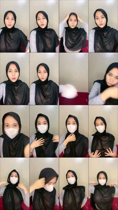 live jilbab baju transparan kelihatan bngt itunya