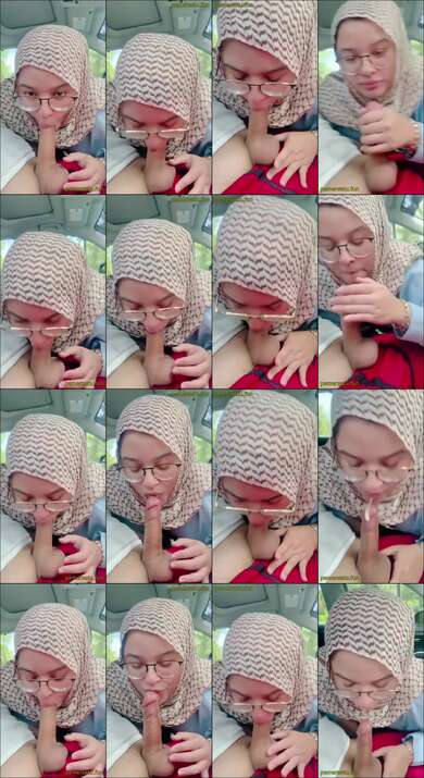 jilbab bening sepong kontol di mobil