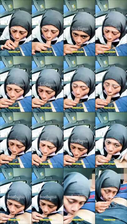 ayank hijab sepong di mobil