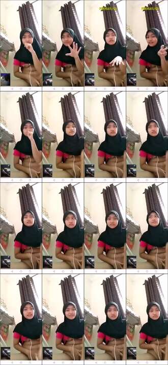 Bocil Jilbab Atas tertutup bawah terbuka colok memek
