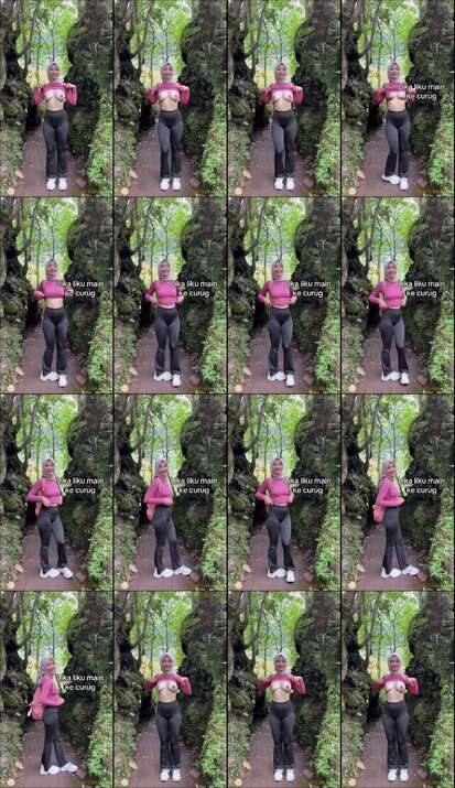 jilbab pap tetek di hutan curug