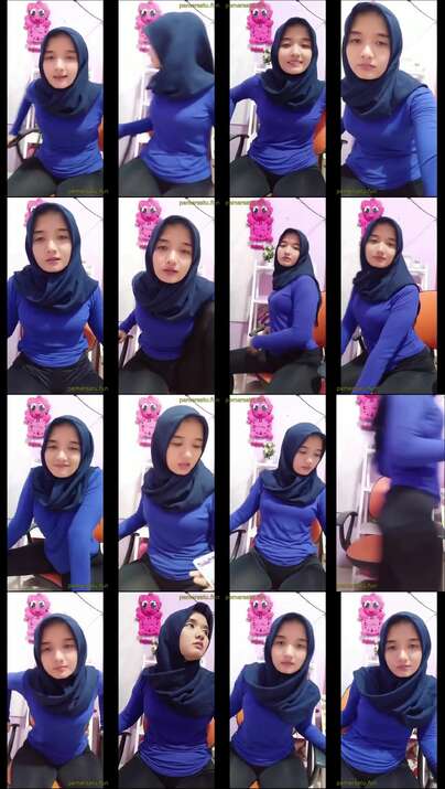 hijab biru keliatan lugu padahal sange colmek nih