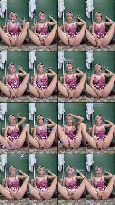 Jilbab Kalila omek cantik pakek lingerie ungu - jilbab