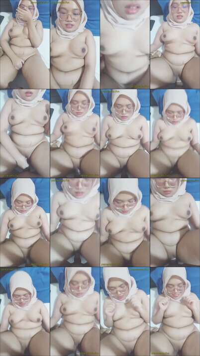 hijab kacamata montok gendut dientot pasrah