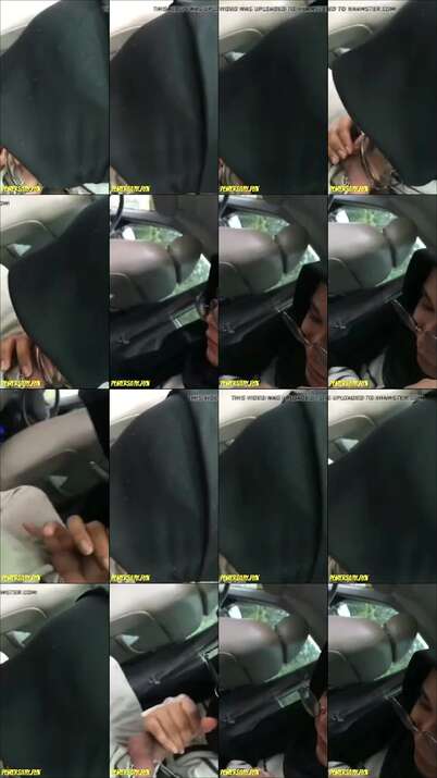 disepong jilbab hitam kacamata di mobil