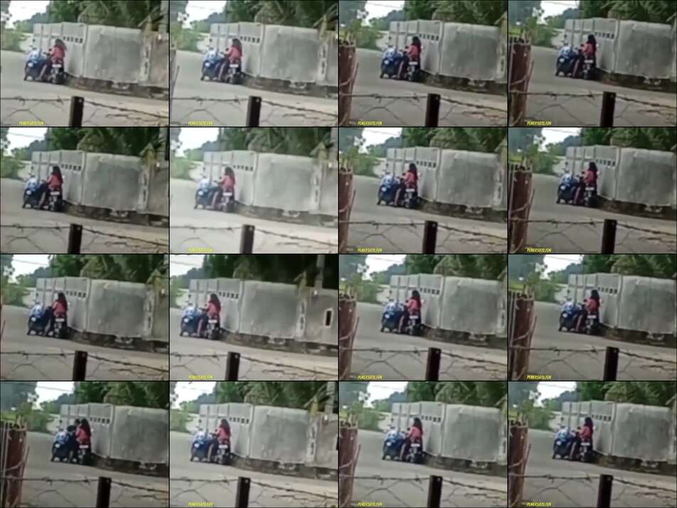 rekam jilbab memadu kasih di pinggir jalan