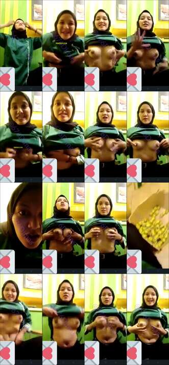 vcs sama jilbab hitam baju hijau pamer toket ranum