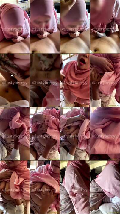 jilbab pink pulang kondangan pakai batik ngentot (1)