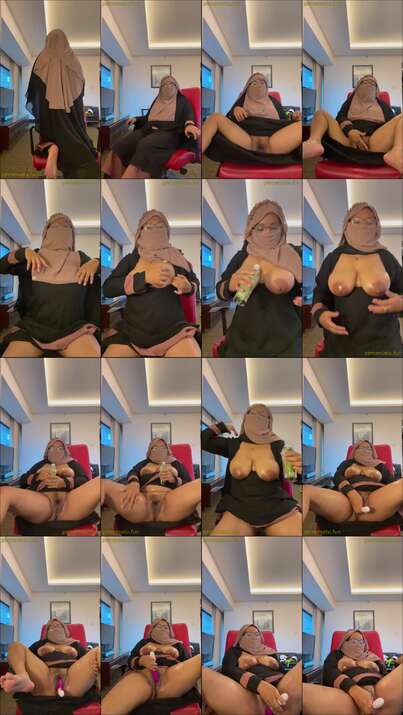 hijab cadar kacamata colok memek