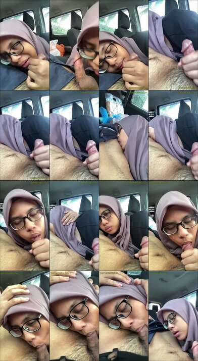 hijab kacamata lugu sepong kontol di mobil (2)