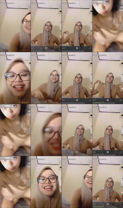 jilbab kacamata imut spill toket gede banget