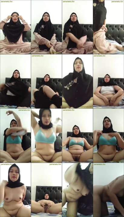 tante hijab hitam buka baju lalu colmek