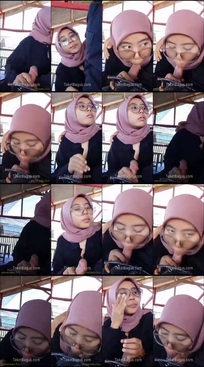 Jilbab mesum nyepong kontol pacar ditempat umum